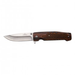 Navaja Third 102791, mango de madera, hoja de acero inox 420 de 9.8 cm, con funda de nylon.